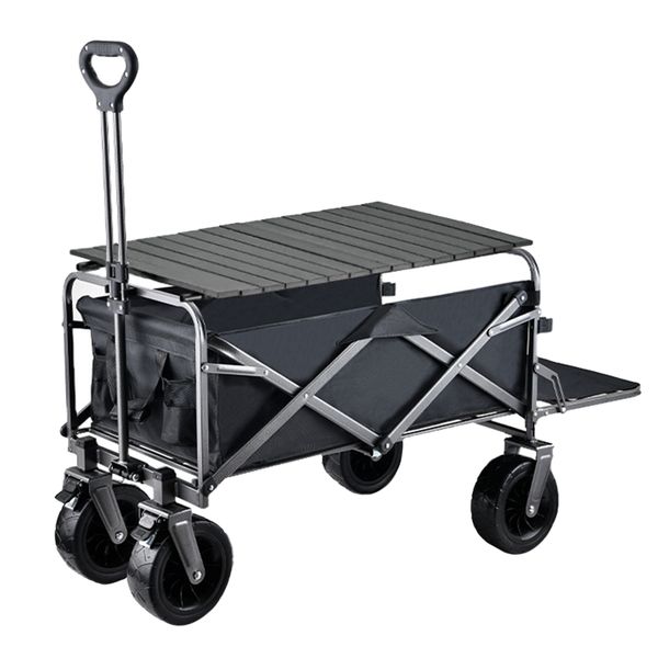 135cm Extended Camping Cart Wagon Rear Door with Folding Table Plate