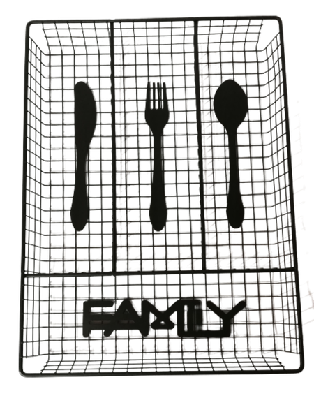 Cutlery Divider 4 Division in Black (34 x 25.5 x 4.5cm)