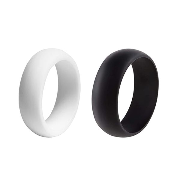 Killer Deals 8mm Men's Wedding Silicone Ring (USA 9 RSA S) x 2 Combo