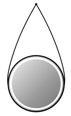 22 Watt Modern LED Bathroom Mirror with Black Leather Strap