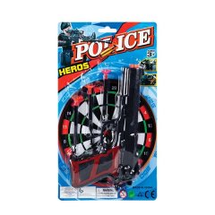 Toy Hand Gun Set - Police - Suction Darts - 10 Pack
