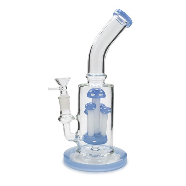 25cm Lilac Mushroom Glass Percolator Bong