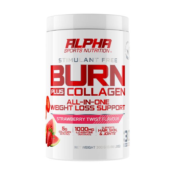 Alpha Sports Nutrition Burn + Collagen - Strawberry Twist - 300g