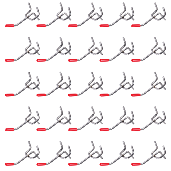 25x Single Pegboard Hooks 50mm Board Slat Wall Retail Display Shop Peg Fits