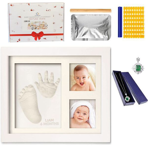 Baby Hand Print &amp; Footprint Kit With Mom Jewellery Gift Pack Keepsake Mold
