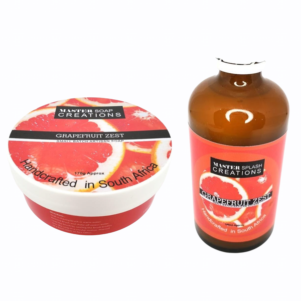 Shaving Soap &amp; Splash combo Master Soap Creations Grapefruit Zest