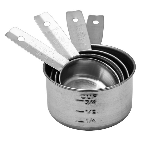 Regent Bakeware Deluxe Measuring Cup St Steel 4 Pce Set, 60/80/125/250ml