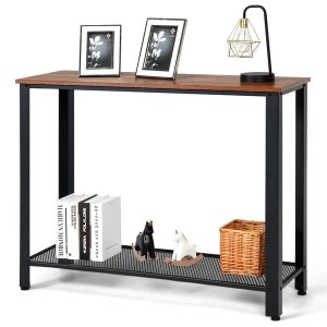 Side Table Console Sofa Table with Storage Shelf Entryway End Table