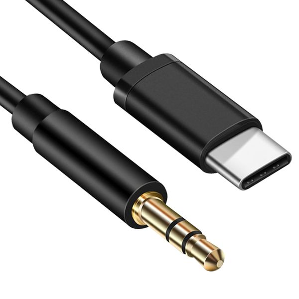 USB-C to 3.5mm Audio Aux Jack Cable 1M - Black