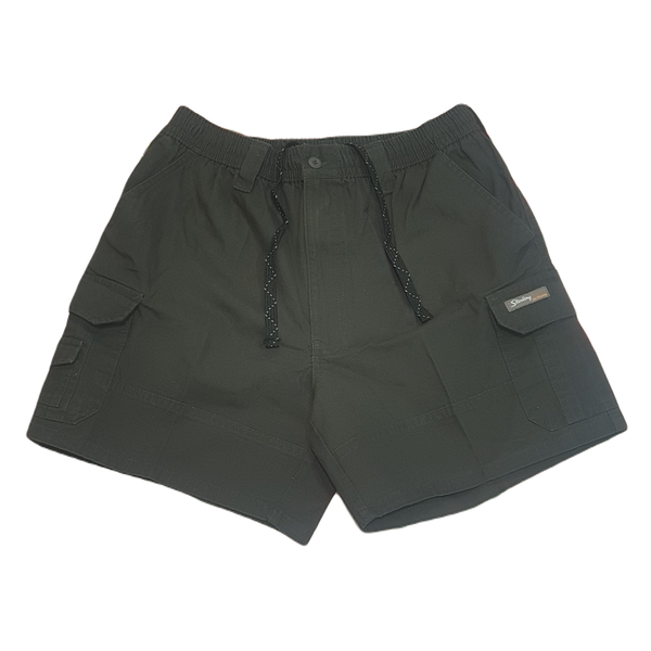 Sterling 14cm Elasticated Waist Cargo Shorts Grey - Grey - 28 X 14 In