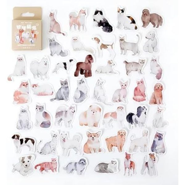 92 Pcs Dog and Cat Stickers for Laptop