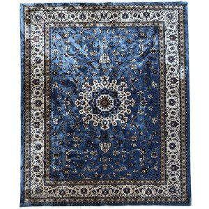 Turkish Bright Blue/Beige Mashad Kashan Design 400 L x 300 W cm Rug