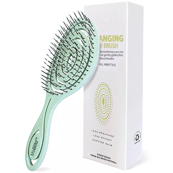 MsGlitz Detangling Hair Brush - All Hair Types - Salon Grade - Oval Design