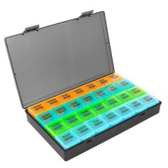 Monthly Pill Organizer 1 Time A Day, with 28 Compartments 4 Weeks