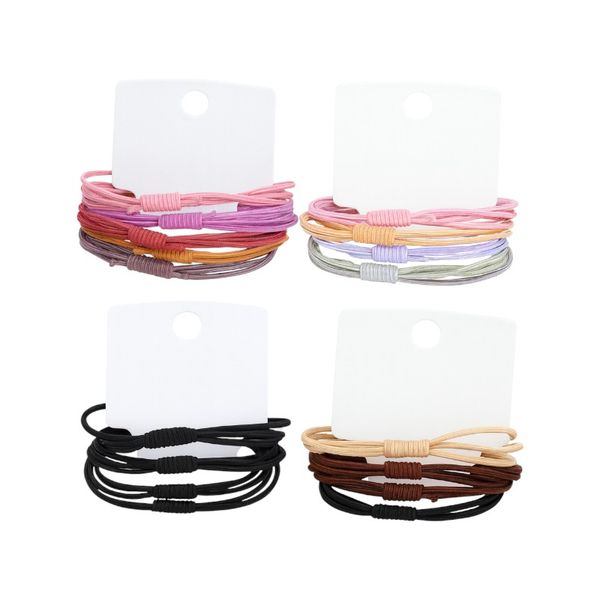 4-Pack Elastic Hair Ties Set - 5 Pieces Per Pack - Multicolor