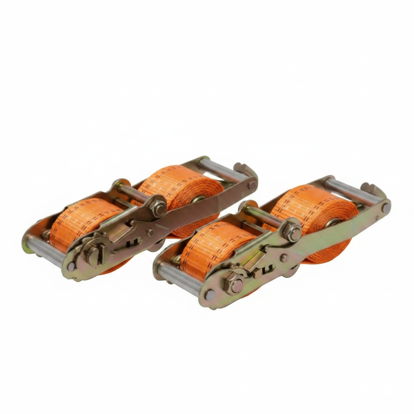Durable 0.5m x 50mm Strap Ratchet with Fixed End - 4000kg Capacity - 2 Pack