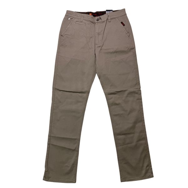 Crockett &amp; Jones Taupe Straight Leg Chino - Classic Fit Men's Trousers