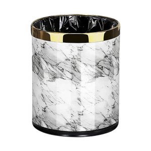 Marble Pattern 10L Trash Can Living Room Bathroom Kitchen Trash Bin