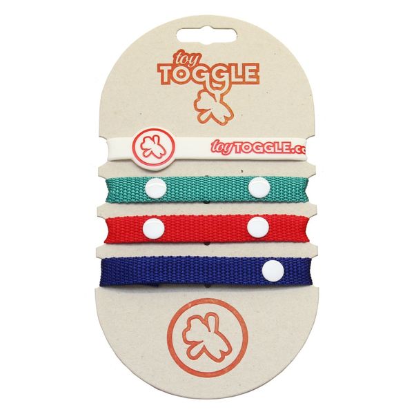 ToyToggle - Popular Toy Straps for Boys - Navy Blue - Red and Teal