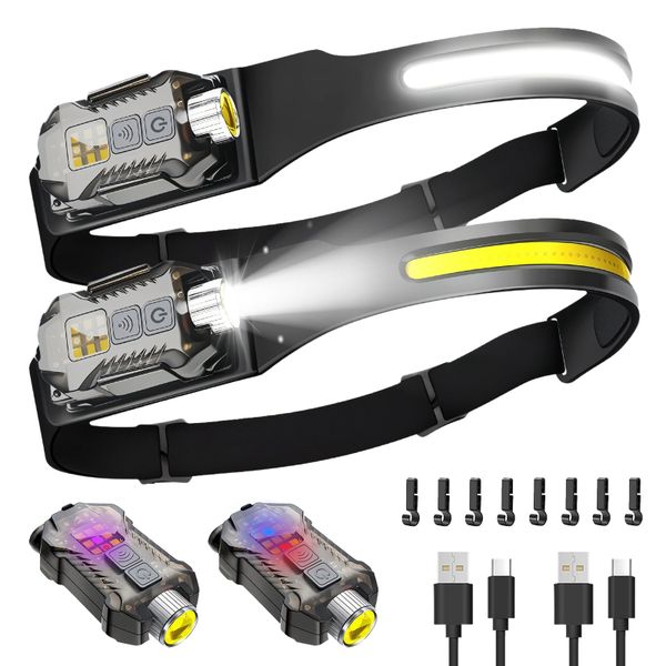 2-Piece Type-C Charging Outdoor Multi-Function Portable Headlamp