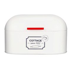 Cottage Style White Stainless Steel Bread Bin