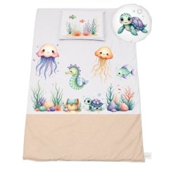 Cot Bedding Set -Duvet, Pillow &amp; Scatter-1040x720mm-Coral Reef