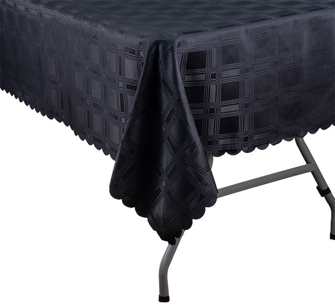 Rectangular Damask (Block) Tablecloth - Black