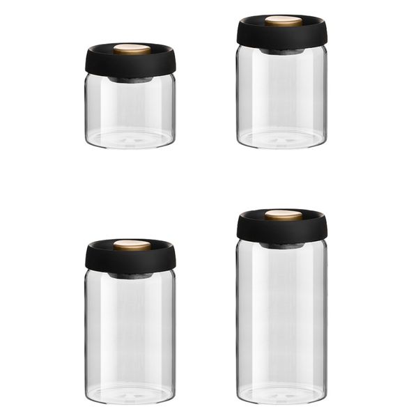 Coffee Bean Vacuum Sealed Can Glass Moisture Proof Container - 4 Pieces