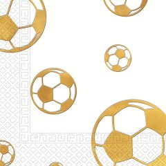 Generic Football Gold Emboss 3 Ply Paper Napkins - 33cm x 33cm
