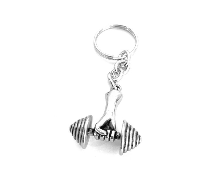 Solid stainless steel key ring - Dumbells