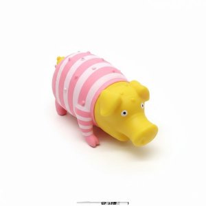 Giant Squeaky Pig Dog Toy - Durable Chew Toy (Mixed Colors) With ReVibe Pen