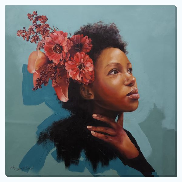 Original Oil Painting - Blooming Girl - Floral Wall Art