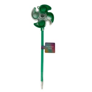 Colour Me - Novelty Push Pop Spinner Pen - Green (1 Pen)