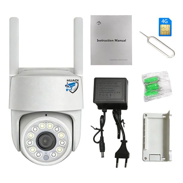 4G Security Camera 4MP Full Color Night Vision IP66 Outdoor HUAOI