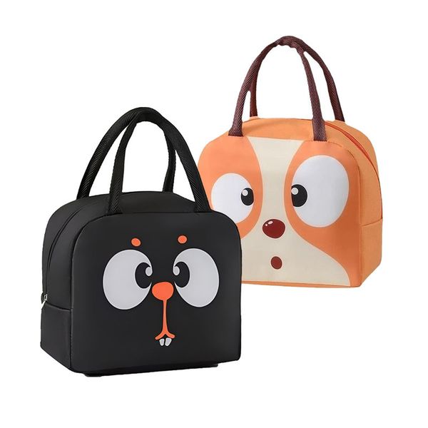 Lunch Bag 2-piece Cute Insulation Box Multifunctional Bag for Squirrel Lunch Bags