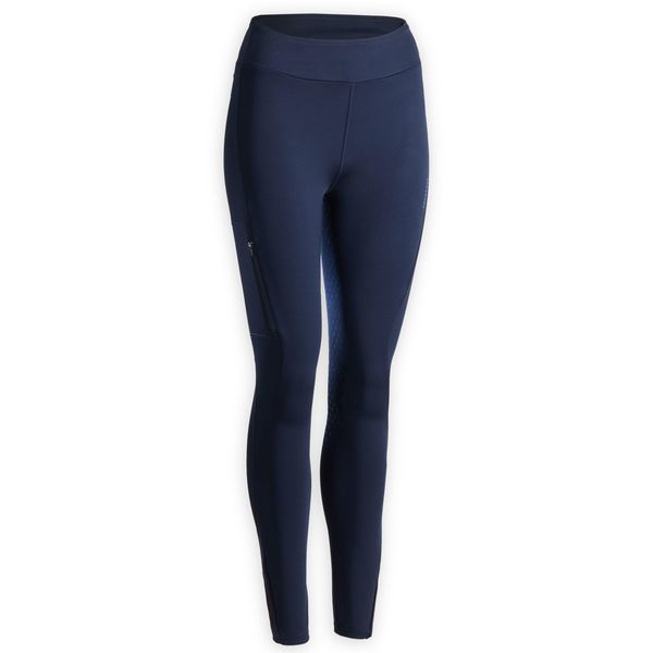 Fouganza Women's Horse Riding Full Grip Leggings 500 - Navy