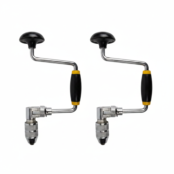 4 Jaw Manual Hand Crank Drill 250mm for Woodworking - 2 Pack
