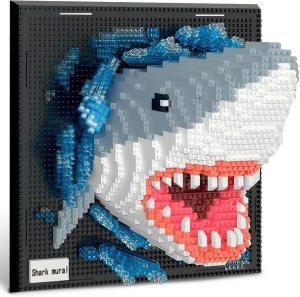 2166 Piece Building Blocks Set of Shark Animal 3D Wall Art Educational Toy