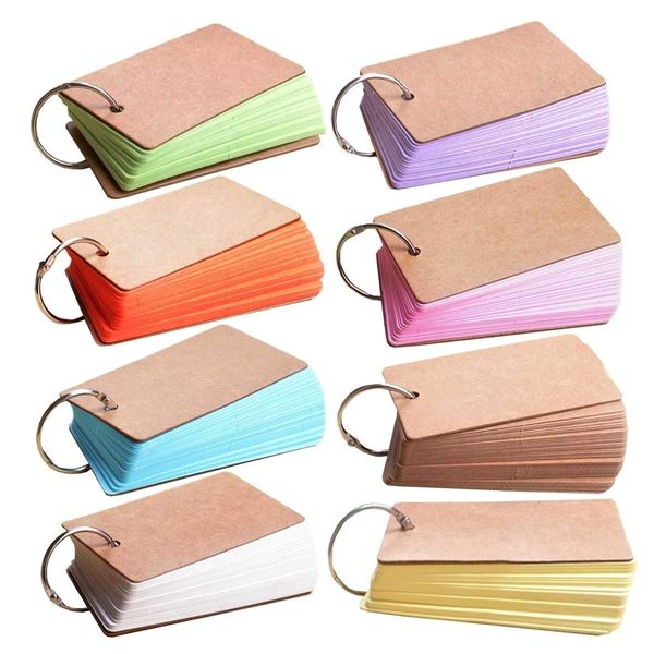 Office Stationery Easy Flip Ring Binder Study Cards Set of 8 - 9cm