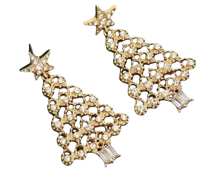 Star Christmas Tree Cross-border Diamond-Fashion Earrings
