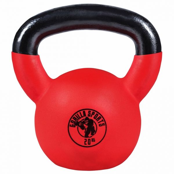 Rubber Coated Kettlebell 20KG Gorilla Sports SA