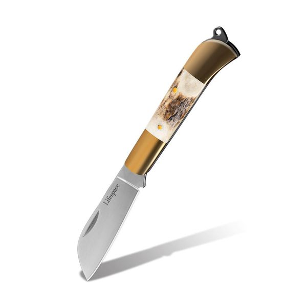 Lifespace Premium Hawkbill Biltong Utility Knife w SS Blade &amp; Antler Handle