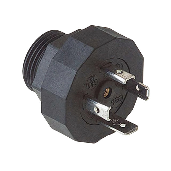 GSP313 BK Valve Connector, 3 Pole+Earth, 16A, 400V, IP65, PG13, Male
