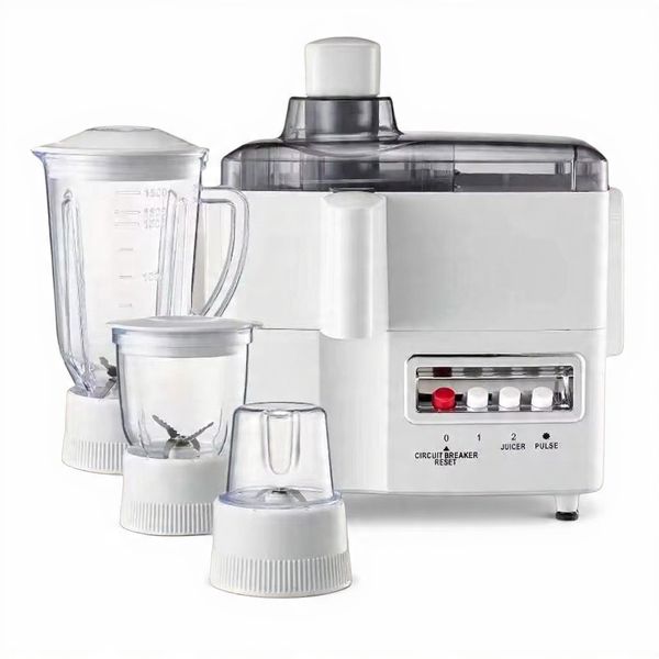 4-in-1 Juicer Blender &amp; Grinder Combo - 700W Multi-Function Machine (White)
