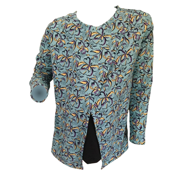 Maternity/Breastfeeding Comfy and Corporate Top-Long Sleeve-Duck egg Floral