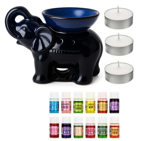 Elephant Oil Burner Tealight Candle Holder with Water Soluble Essential Oil