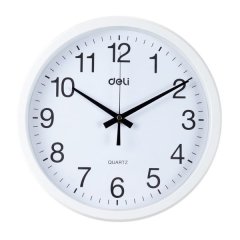 Deli Large 40cm Decorative White Analogue Wall Clock - 9006