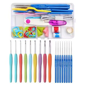 62 Pcs Crochet Needle Set-Ergonomic Design-Durable Knitting Needle Set