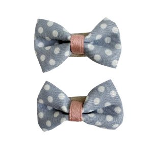 Small Blue Polka Dot Bow Hair Clip for Toddlers &amp; Girls - 1 Pack
