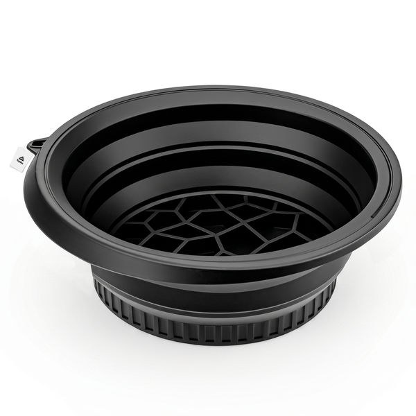 Topika Facial Ice Bath Bowl with Built-In Ice Tray, Foldable Black